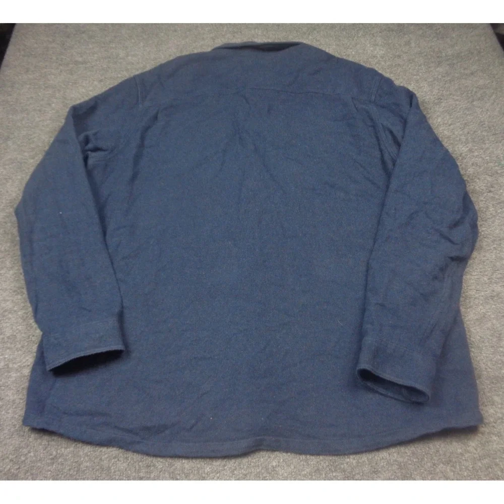 Patagonia Fjord Heavy Flannel Shirt Mens XXL‎ Navy Blue Cotton Long Sleeve